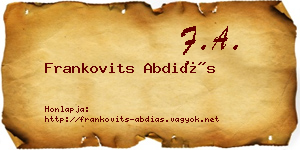 Frankovits Abdiás névjegykártya